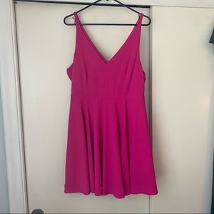 Lulu’s Darling Delight Fuchsia Skater Dress XL NWOT
